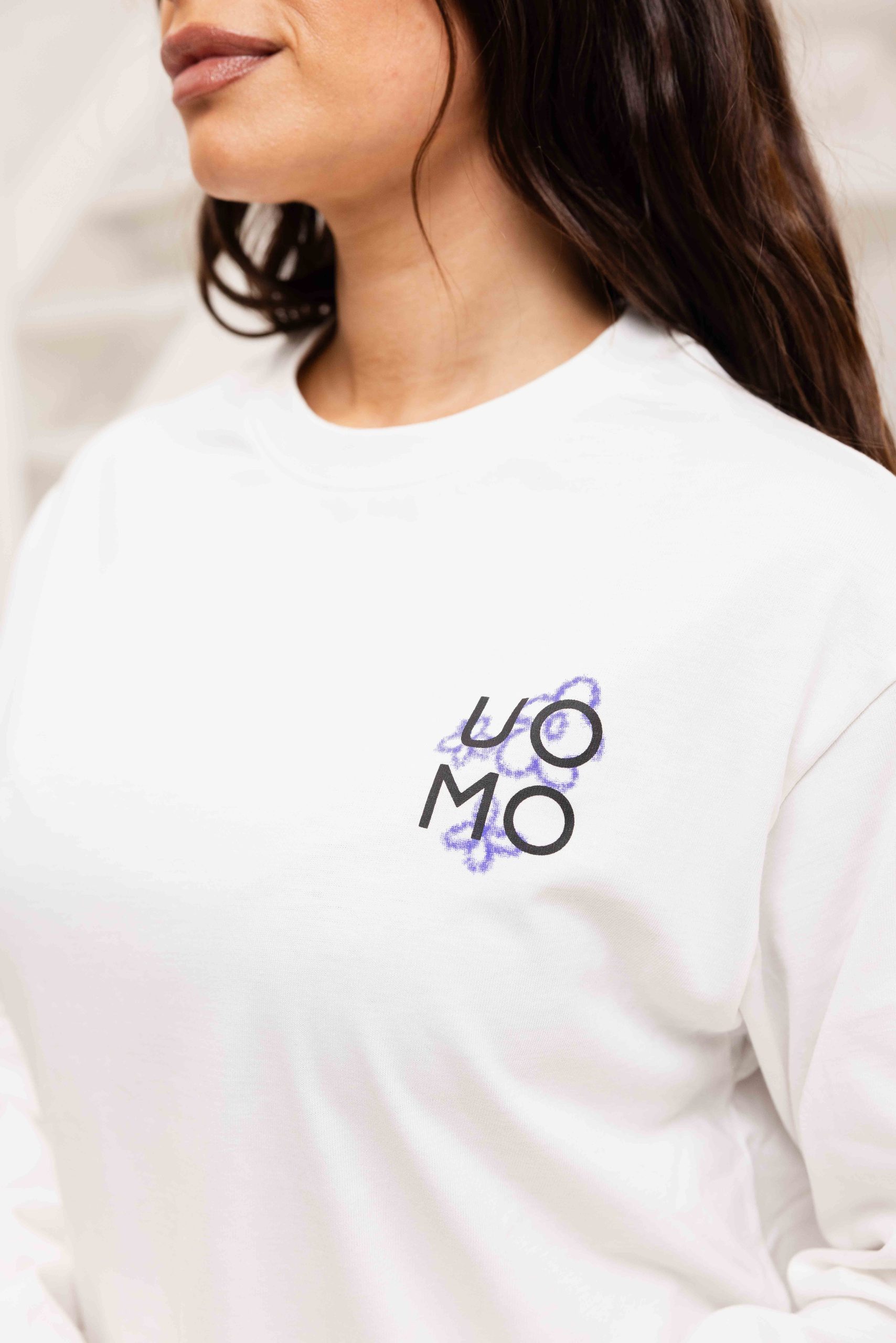 24 Uomo Flora 2.0 Longsleeve Shirt Dames Off-White/Blue