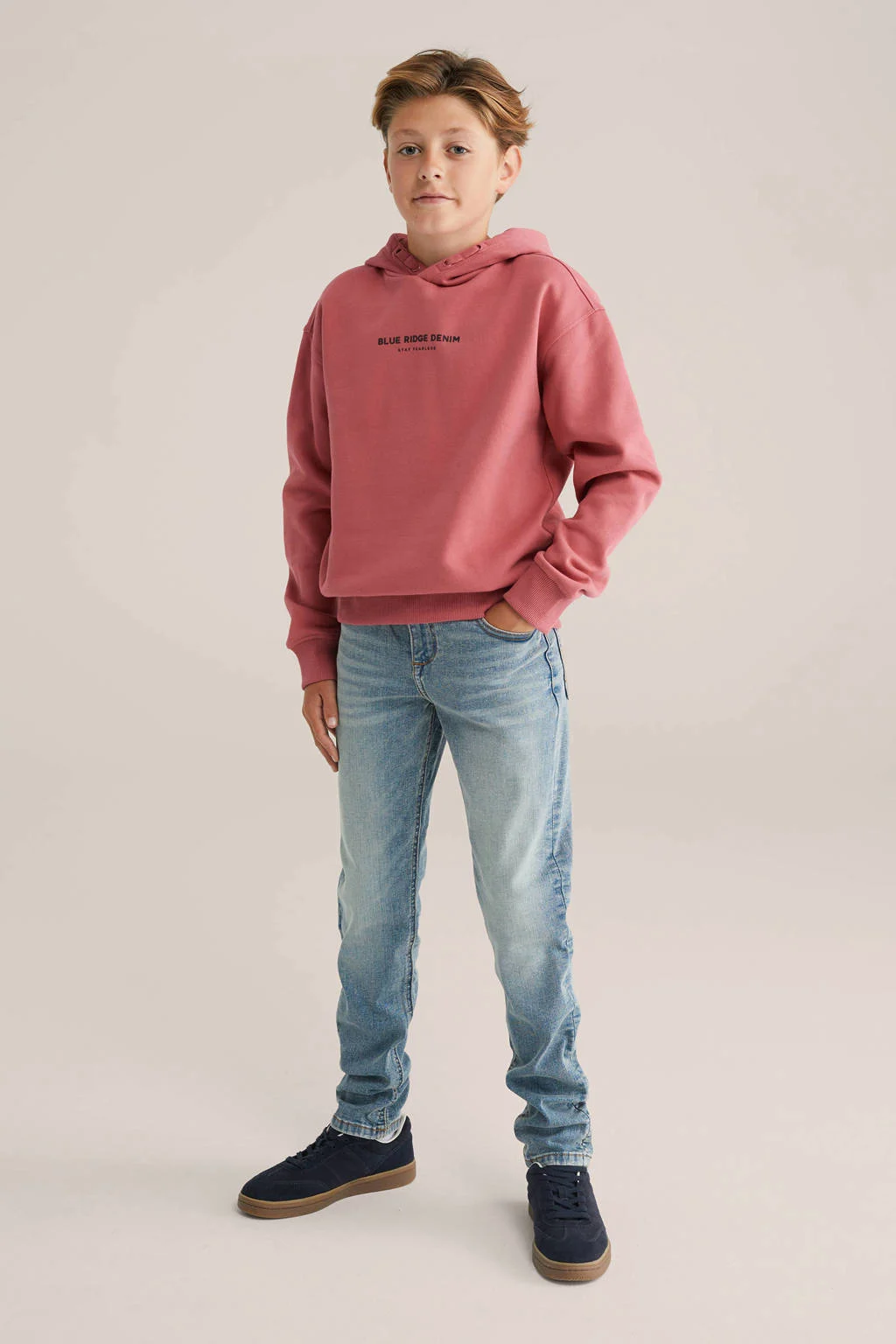 WE Fashion Blue Ridge waist slim fit jeans light blue denim