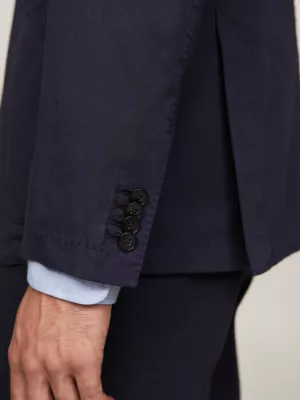 Terno slim fit de duas peças em sarja quebrada
