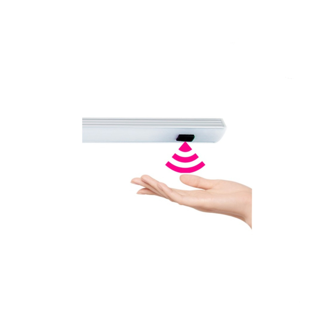 (40cm) Dimmbare USB LED Lichtleiste mit Gestensteuerung und 35 LED's   Klebe Halterung - Kaltweiss
