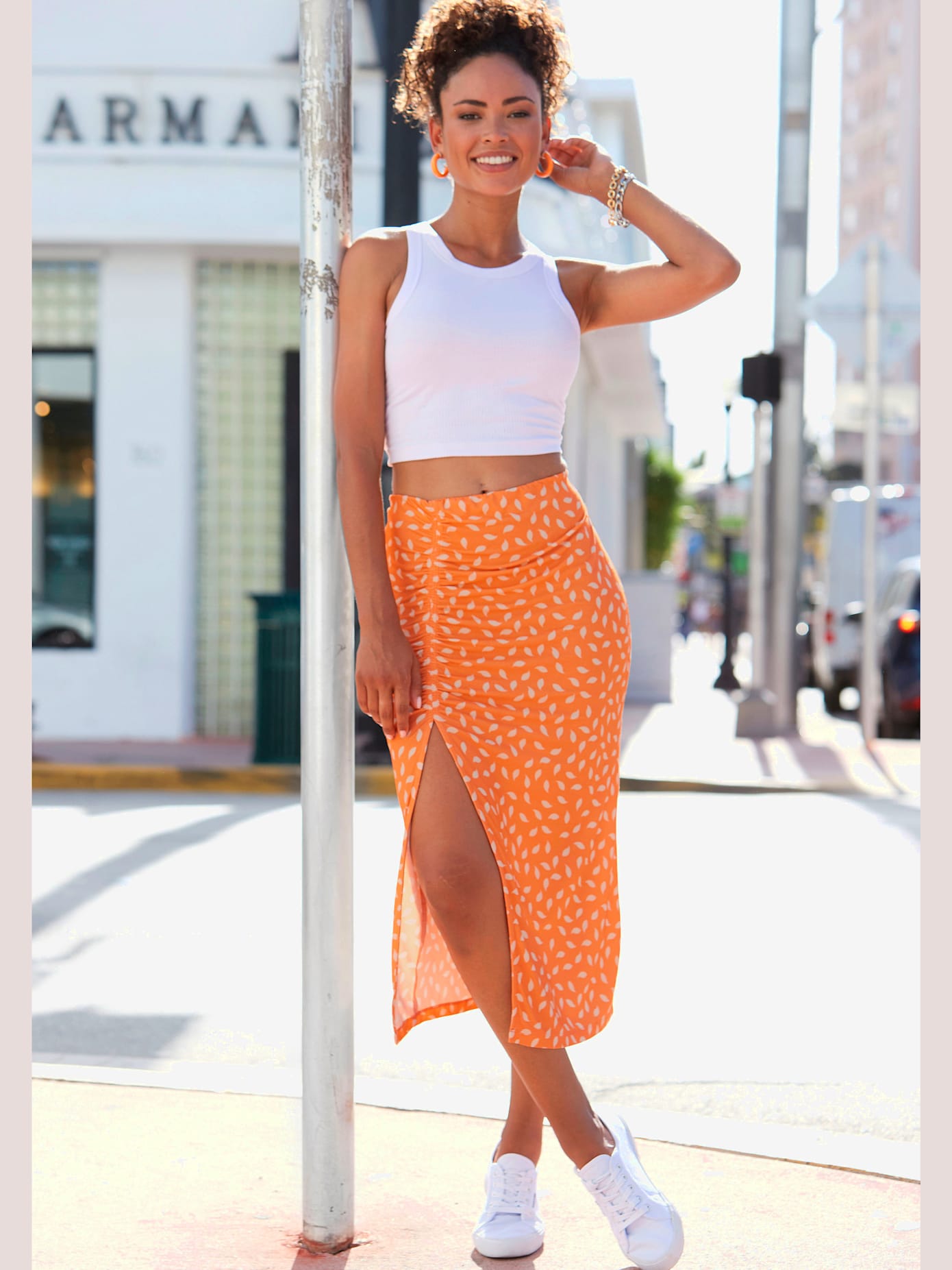 Jupe en jersey ceinture avec élastique intégré