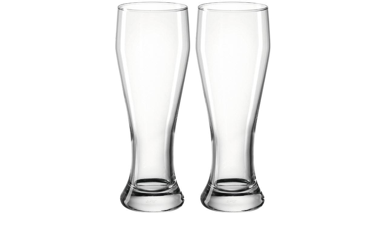 Bierglas Basic 400 ml, 2 Stück, TransparentGeschwungenes Weizenbierglas für Weizen- und Weissbiere