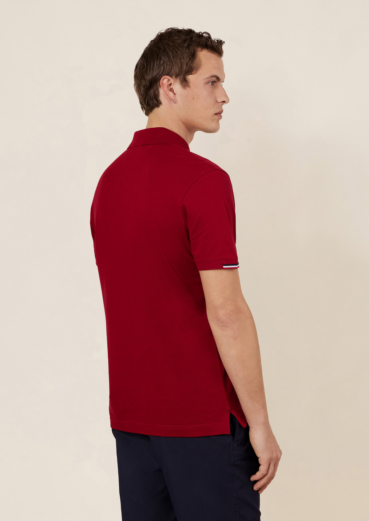 Polo manches courtes Slim en coton uni rouge