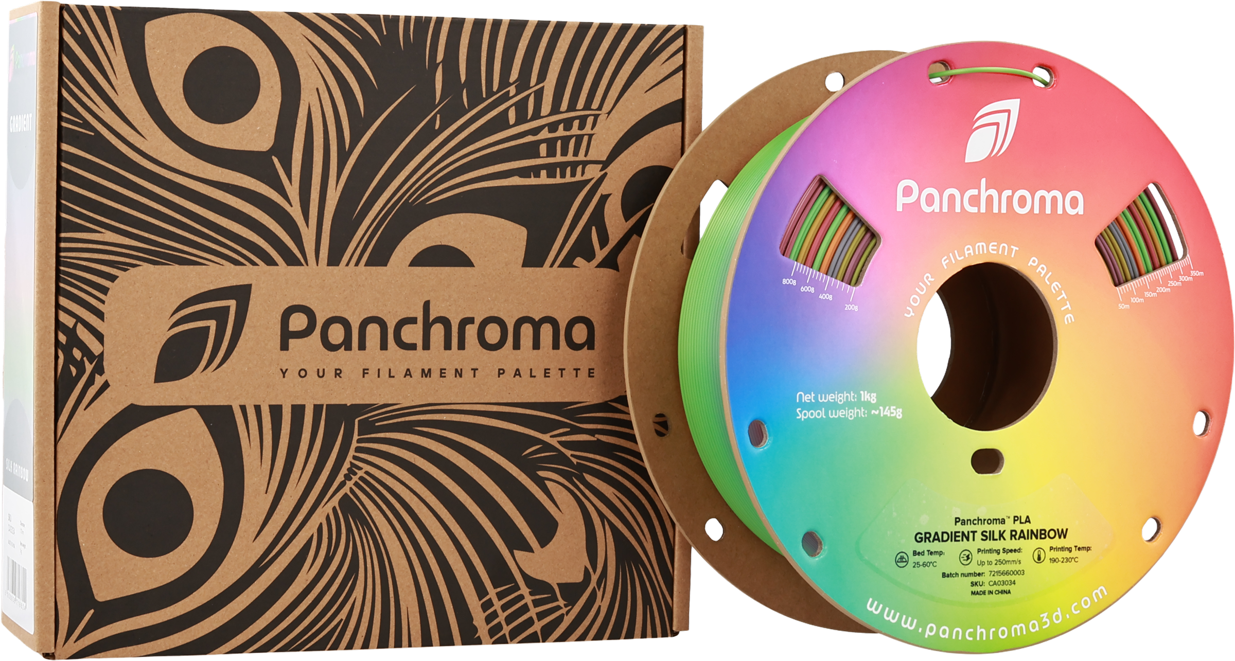 Polymaker  Panchroma™ PLA Gradient Silk Rainbow, 1,75 mm / 1000 g    Ein Farbspektakel in Silk Rainbow