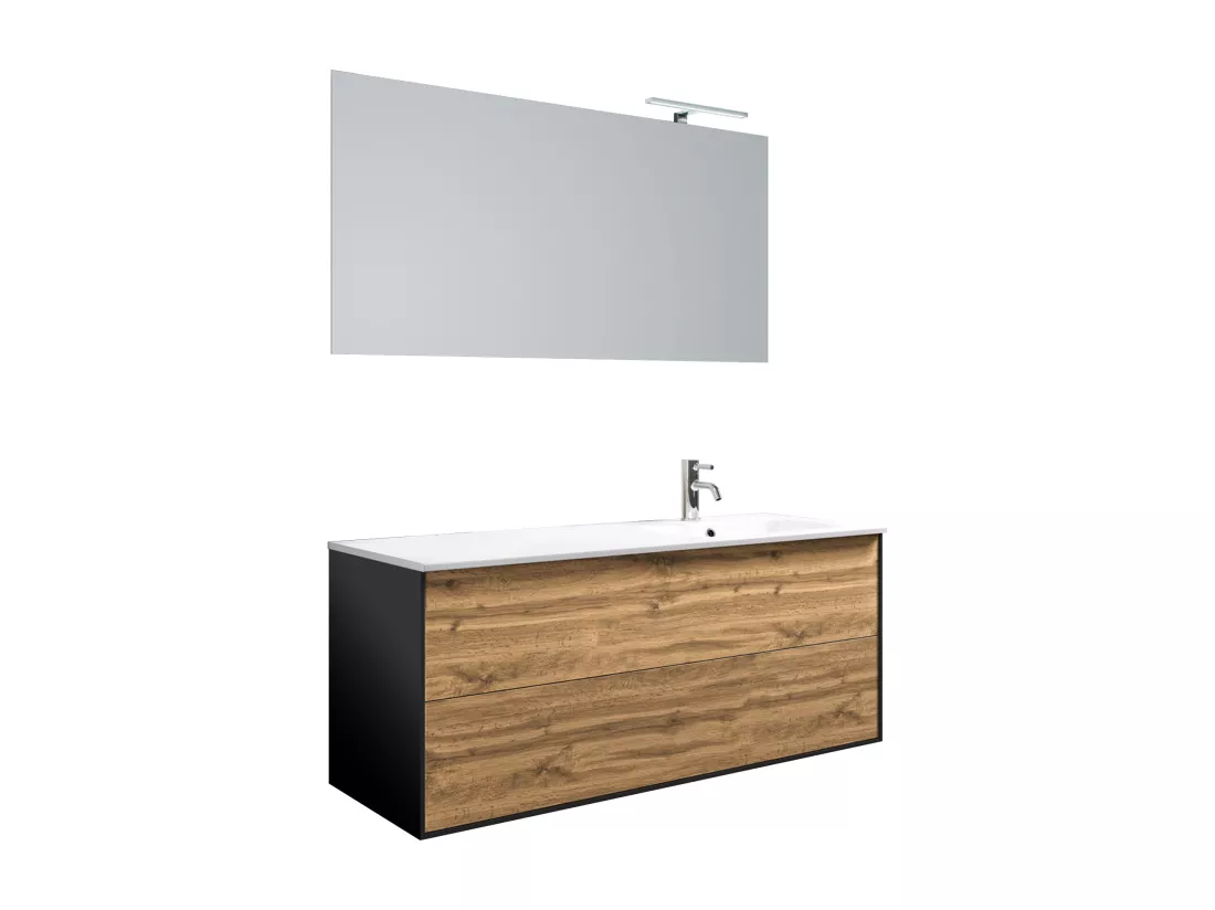 Ensemble de salle de bain vasque DX 4 pièces IGEA chêne miel