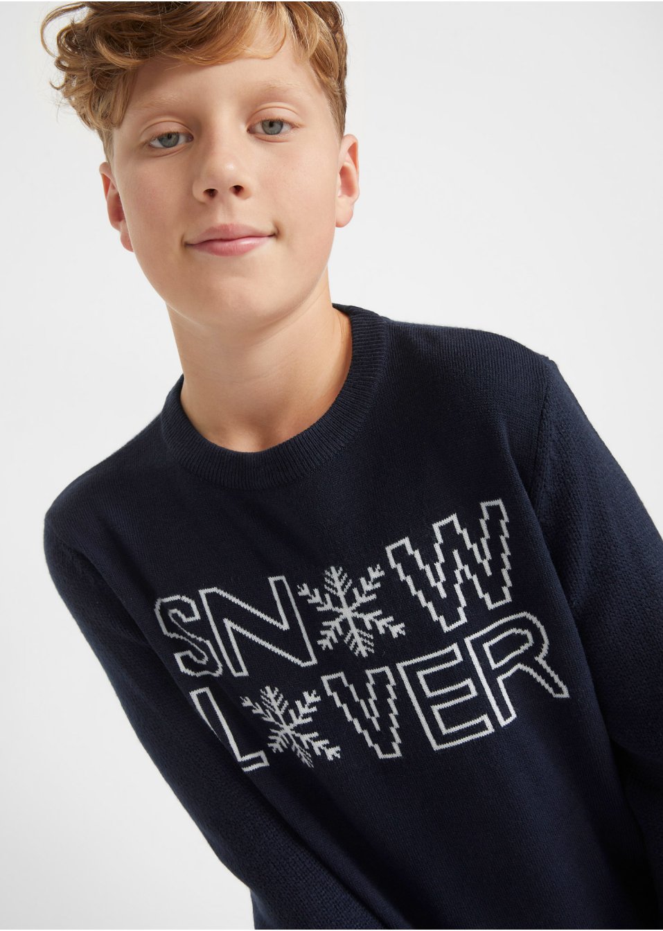 Pull en maille enfant avec motif hivernal