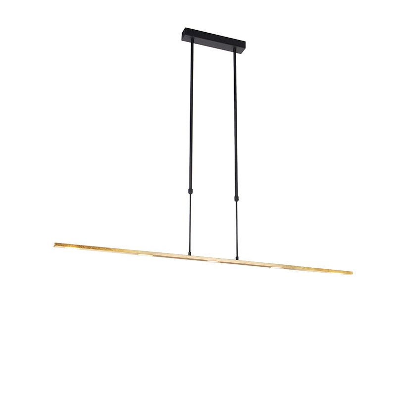 Hanglamp zwart met goud incl. LED dimbaar - Bold