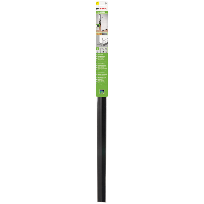 Fix-o-moll tochtstrip deur standaard zelfklevend borstel 1m zwart