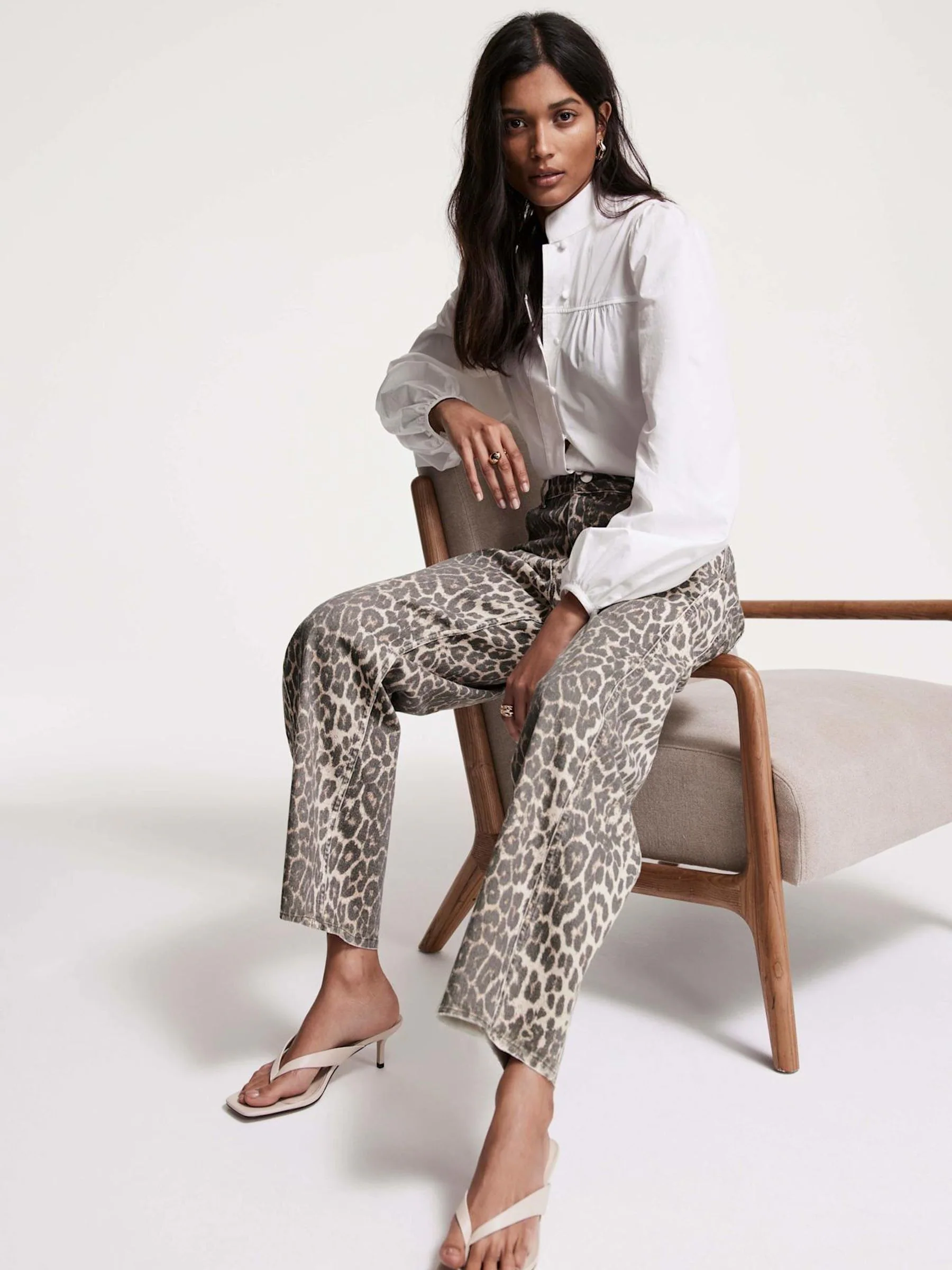 Mint Velvet Leopard Print Tapered Jeans