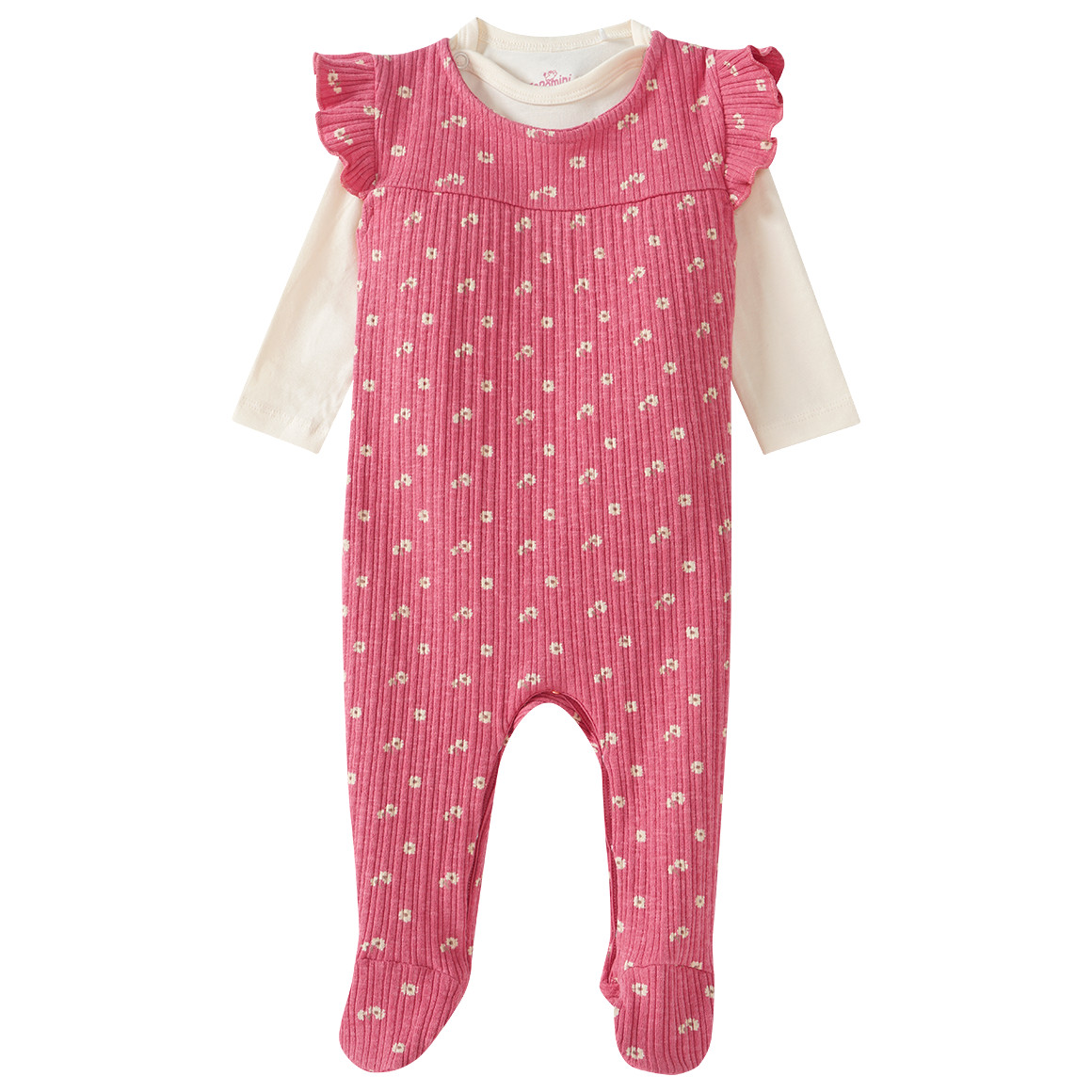 Topomini Pure Collection Baby Strampler und Body im Set altrosa / hellgelb
