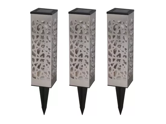 3 balises solaires à piquer/poser ORGANIC INOX Gris Acier inoxydable H31CM