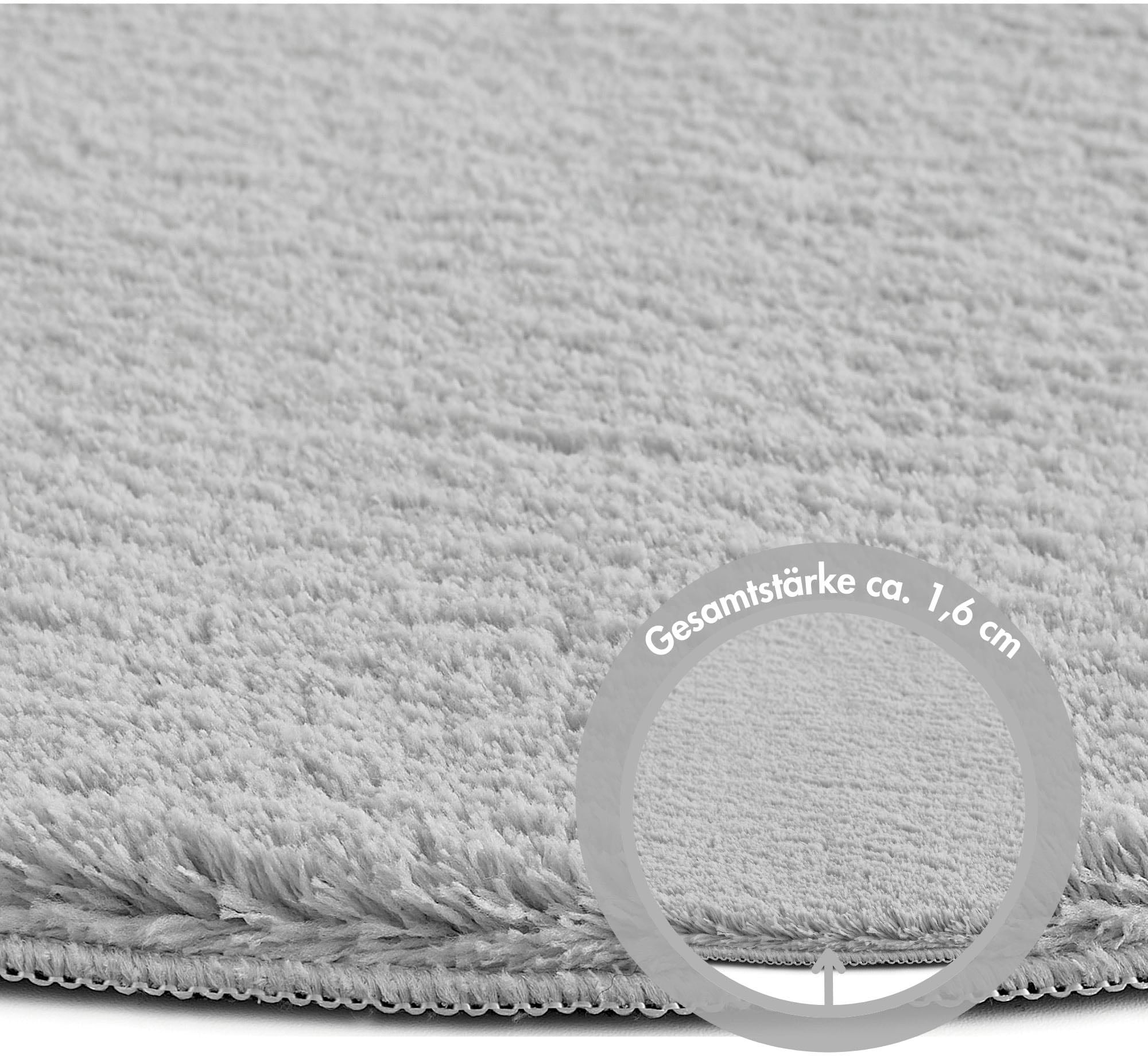 Andiamo Teppich »Arezzo« rund 16 mm Höhe Uni Farben, weicher Flor, waschbar, ideal im Wohnzimmer & Schlafzimmer