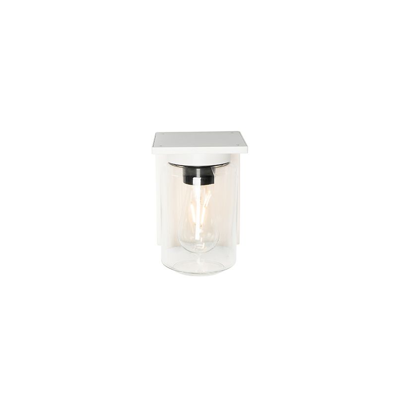 Moderne wandlamp wit met helde glas IP54 - Marshall
