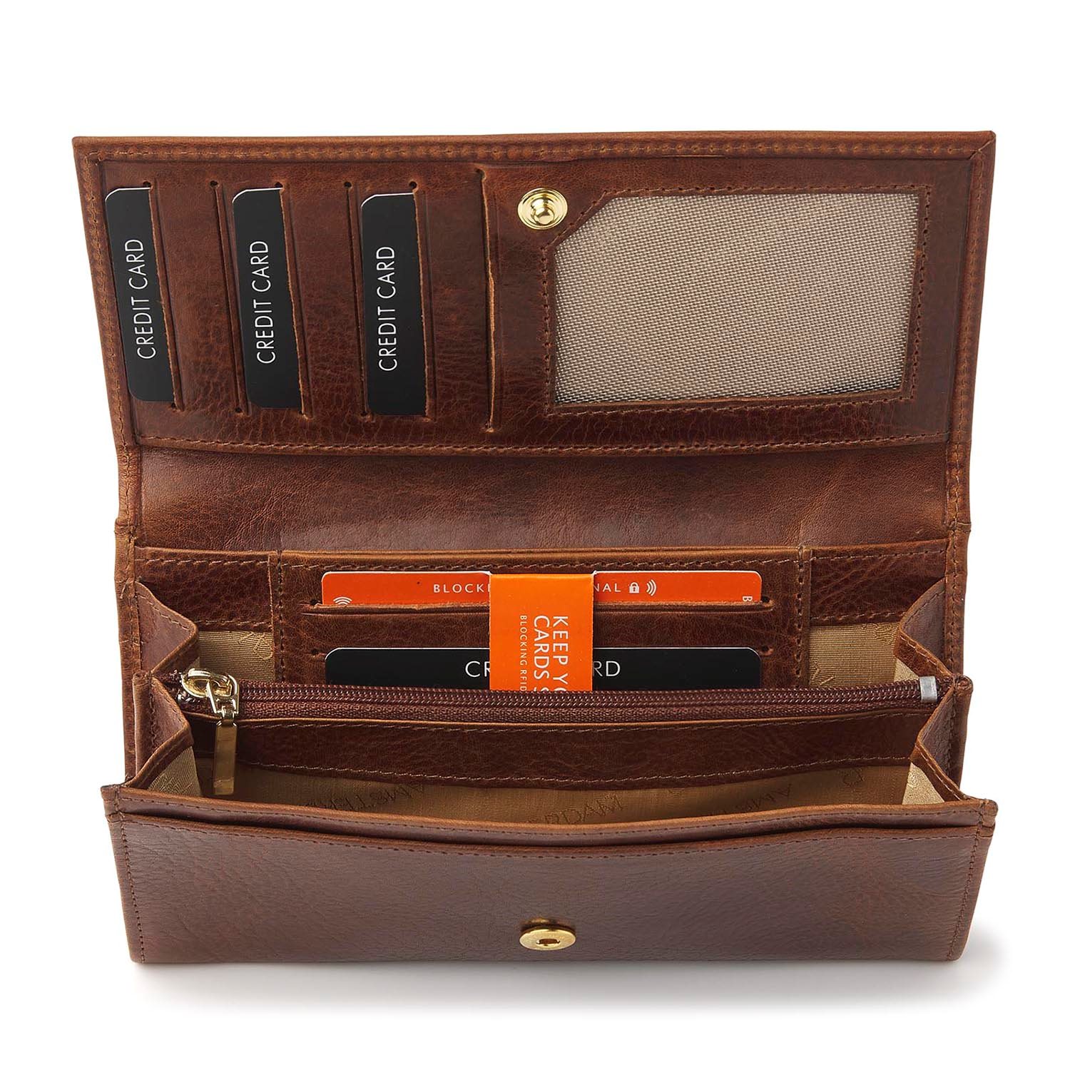 dR Amsterdam Milan Ladies Wallet 28159 cognac