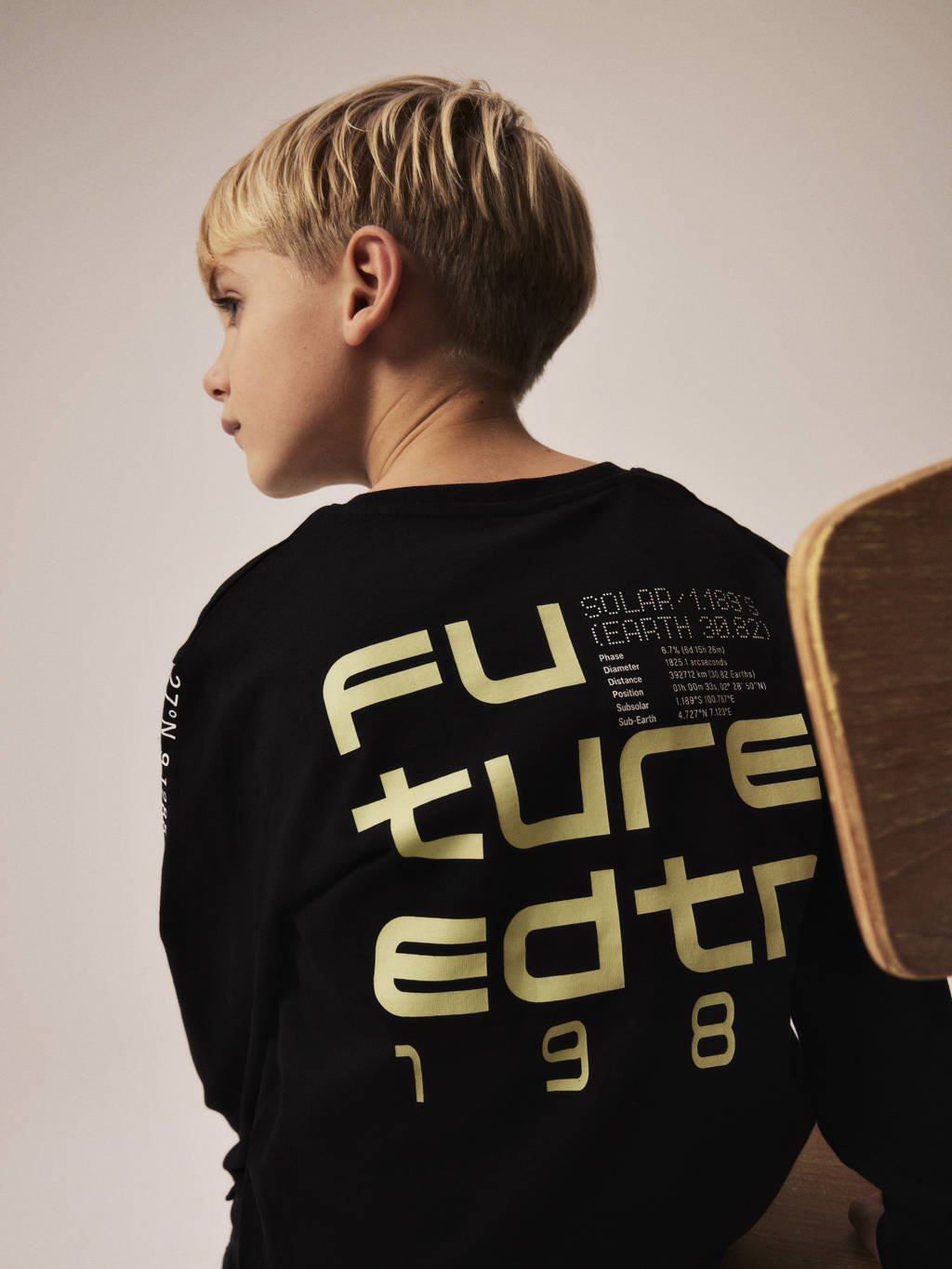 NAME IT longsleeve NKMNONO met backprint zwart/geel