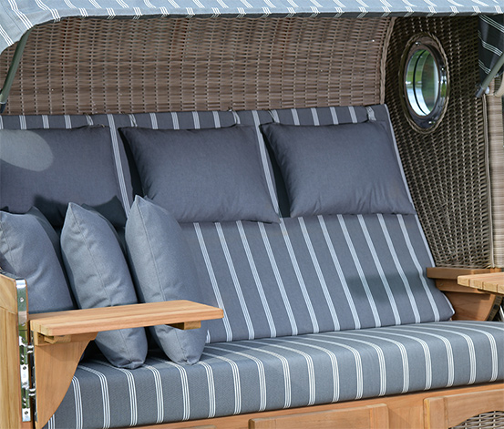 deVries Teak-Strandkorb, 3-Sitzer