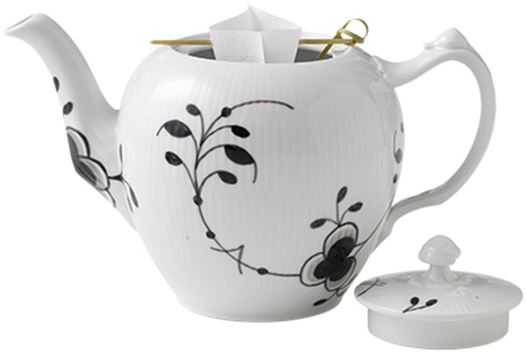 Royal Copenhagen Sort Mega Riflet 100 cl. tekande Hvid, sort