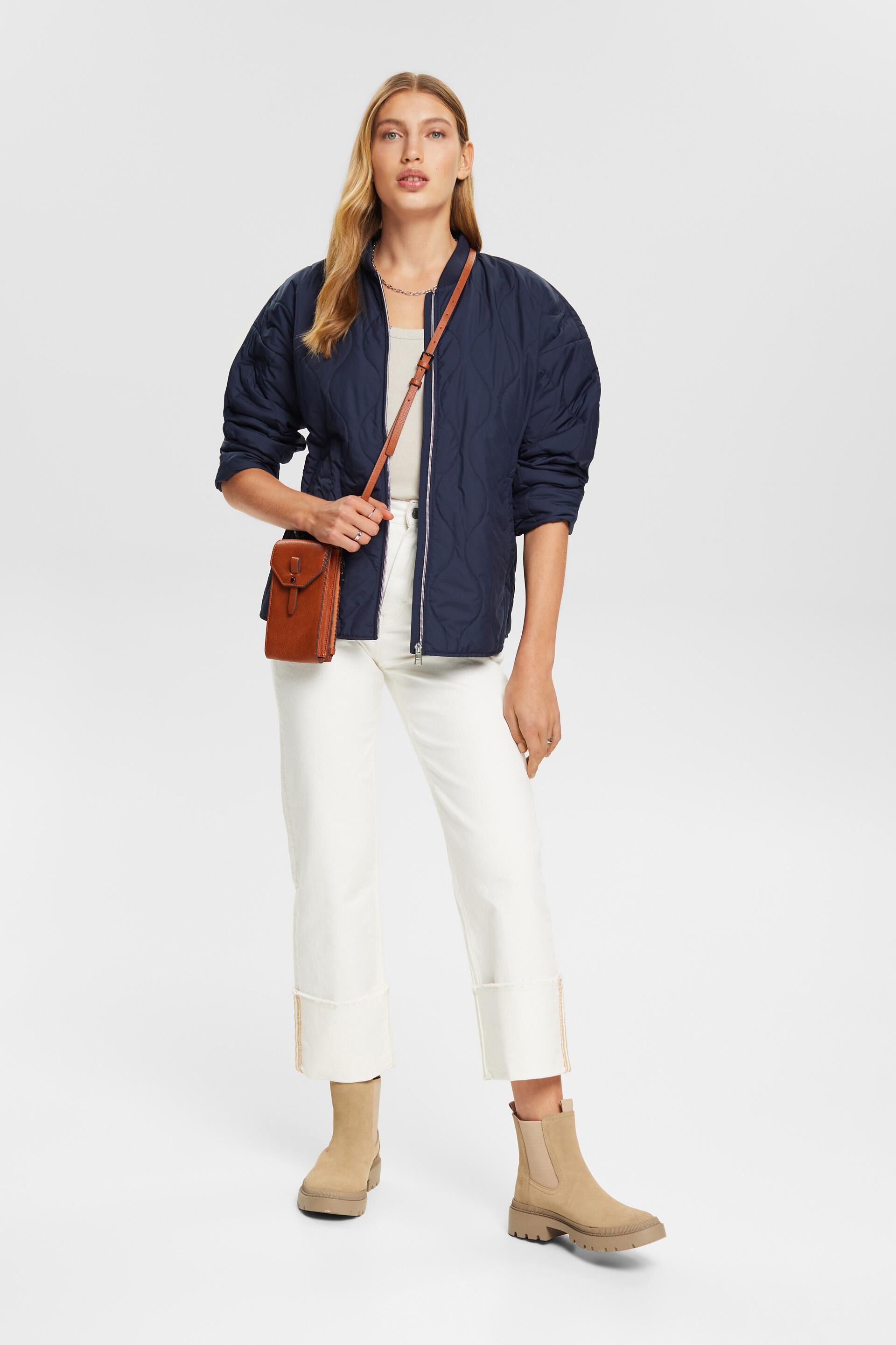 Blouson bombardier extra léger d’aspect matelassé