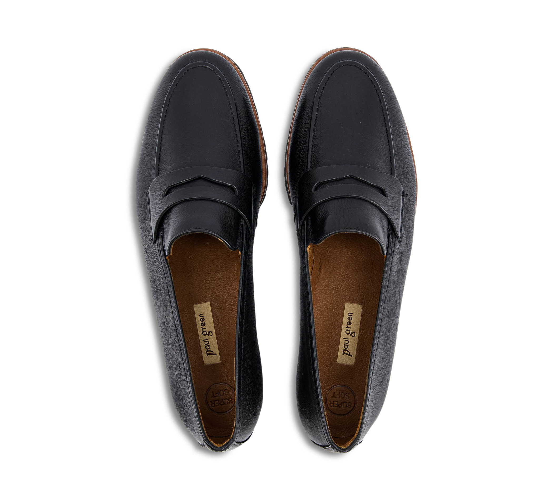 Paul Green Mocassins ungefüttert schwarz