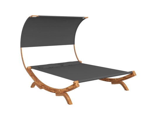 VIDAXL - Hamac avec support Hamac avec auvent 165x210x155cm bois d'épicéa massif anthrac...