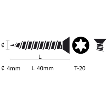 GAMMA schroef universeel platkop verzinkt 4.0x40 mm 30 stuks