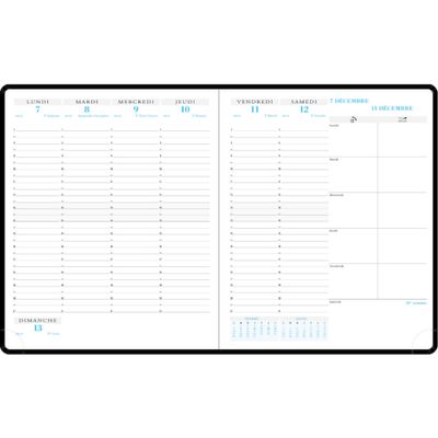 Agenda Amélie Horizons 22 - 1 semaine sur 2 pages - 18,5 x 22,5 cm - disponible dans différentes couleurs - Exacompta