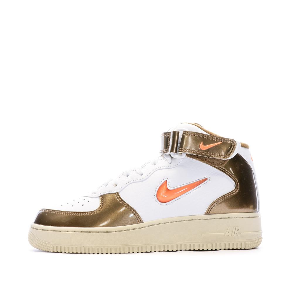 Nike Baskets Blanches/Cuivre Mixte Nike Air Force 1 Mid