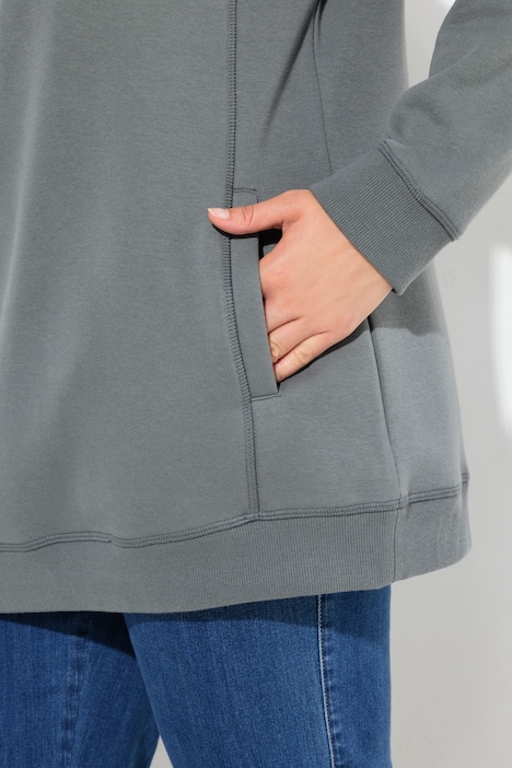 Sweatshirt, weiter Stehkragen, Taschen, Raglan-Langarm