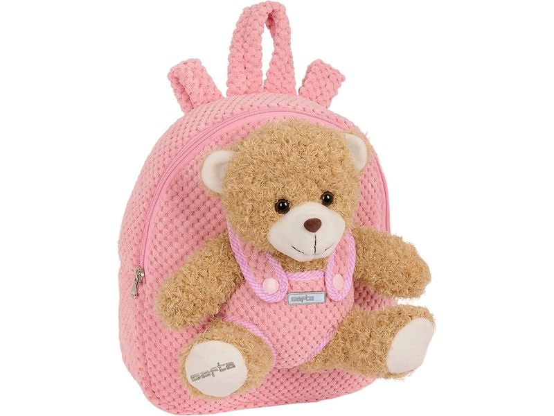 Safta Rucksack Teddy Rucksack mit Plüschbär für Kindergarten und Spielgruppe