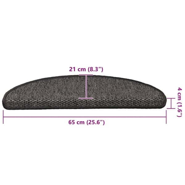 vidaXL Selvklebende trappematter sisal 15 stk 65x21x4 cm brun beige