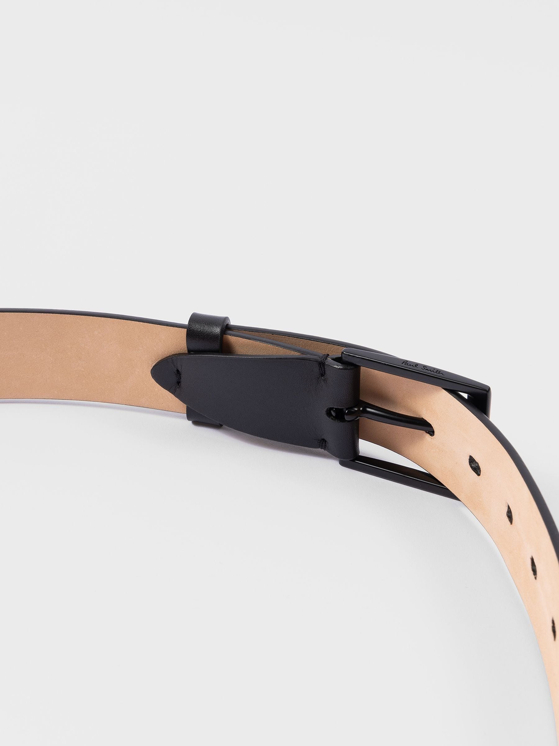 PS Paul Smith Logo Stripe Detail Black Belt