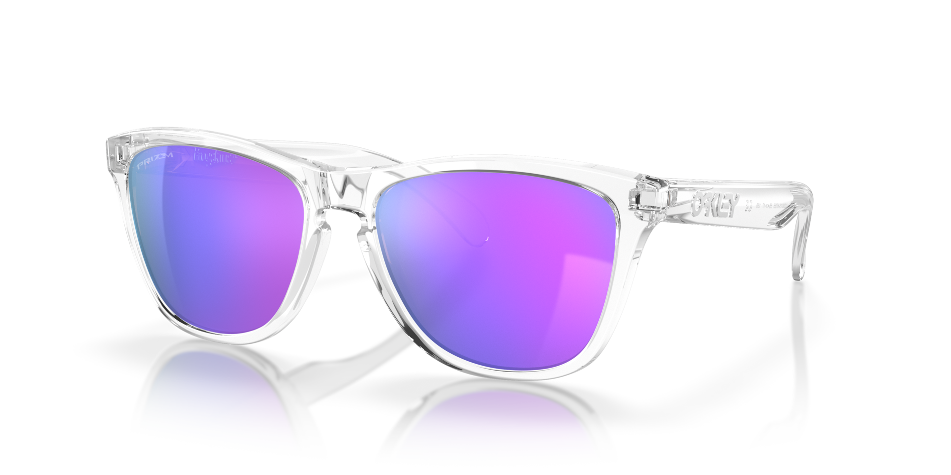 Oakley Frogskins Polished Clear w/Prizm Violet Ikoniske Oakley-briller som fungerer uansett hverdagsaktivitet
