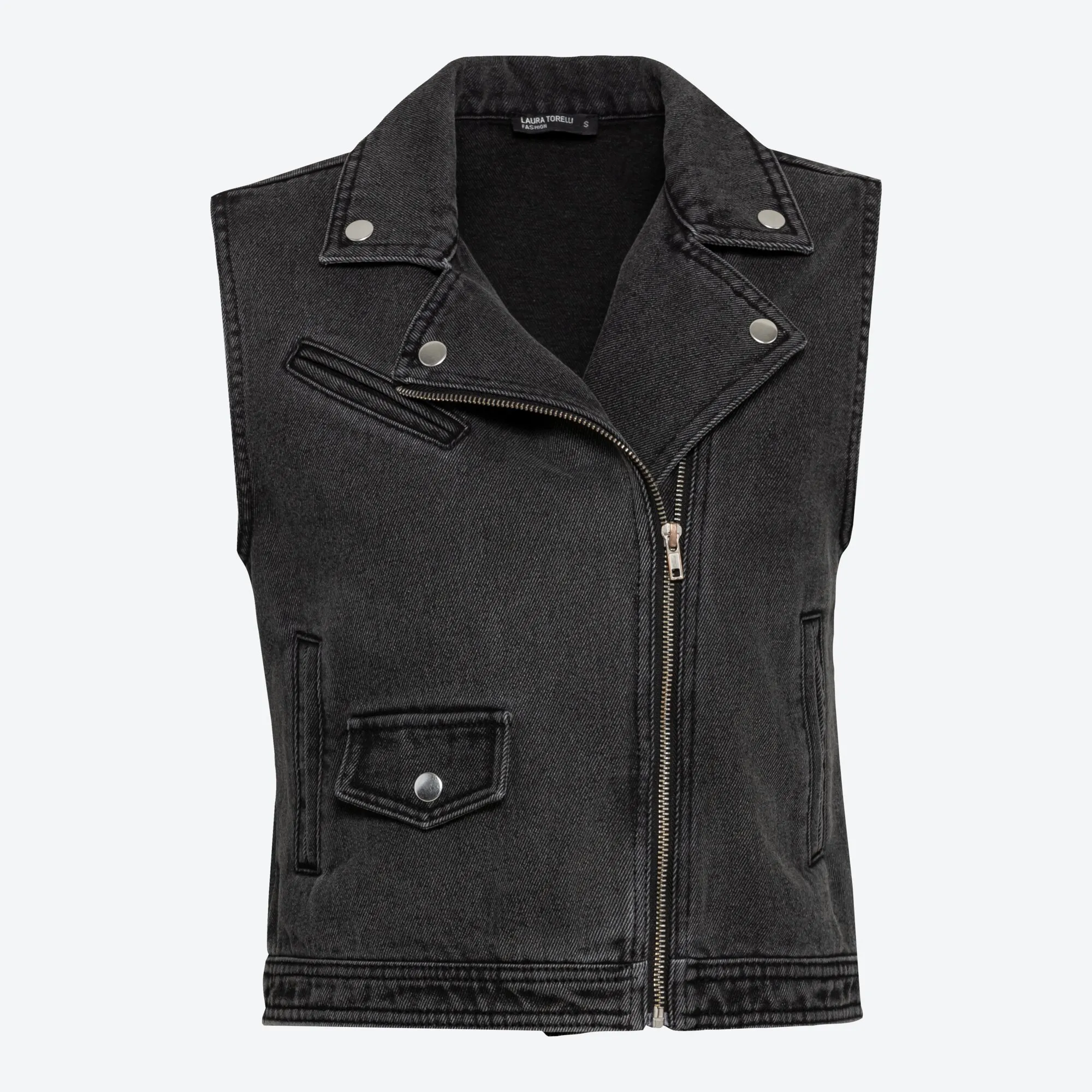 Damen-Jeans-Weste im Biker-Style