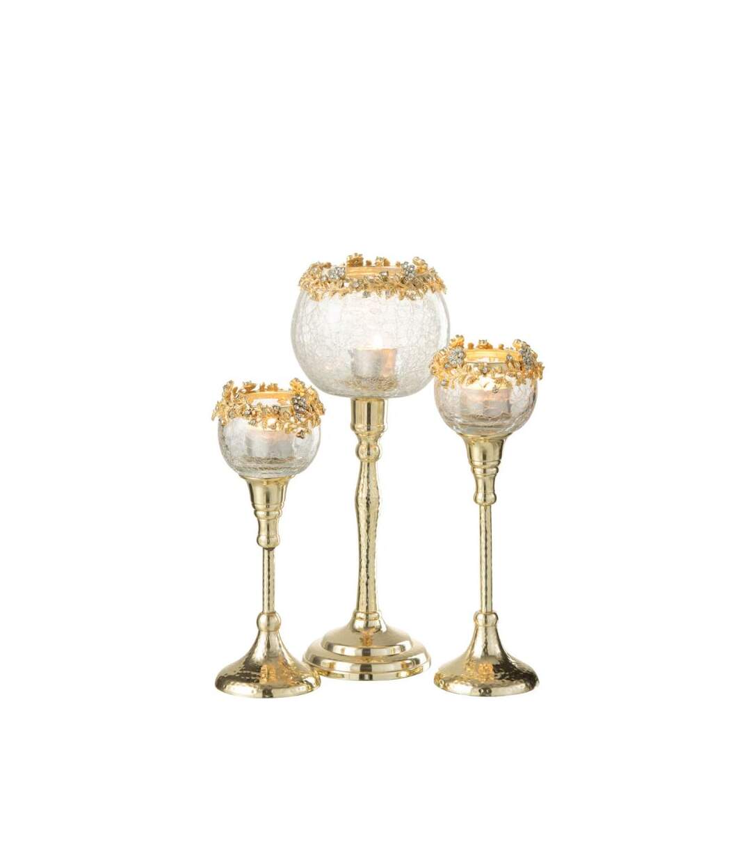 Paris Prix - Photophore Sur Pied Design volve 23cm Or