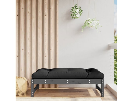 VIDAXL - Pouf Repose-pied de jardin 120x80 cm gris bois de pin massif