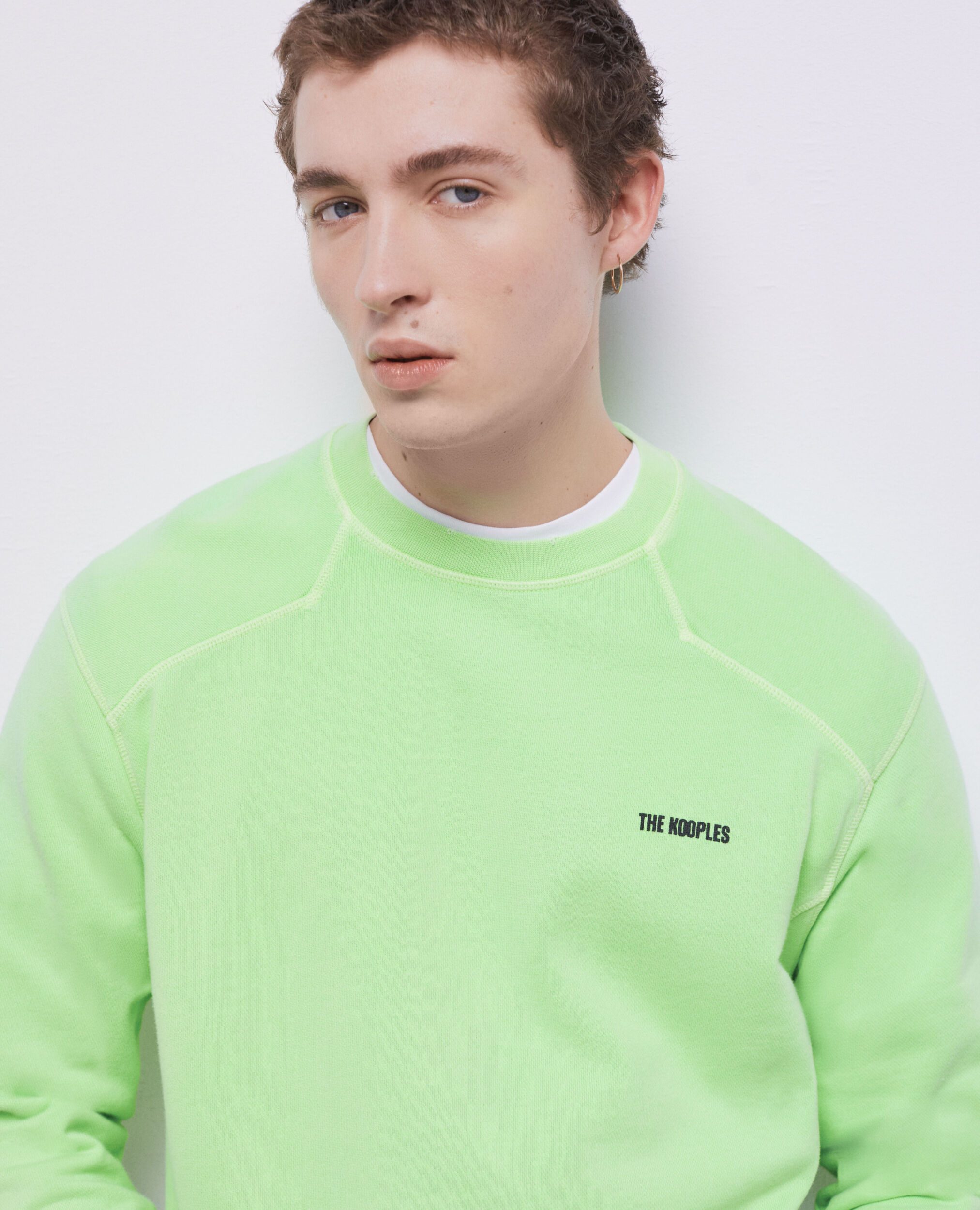 Sweatshirt vert fluo avec logo
