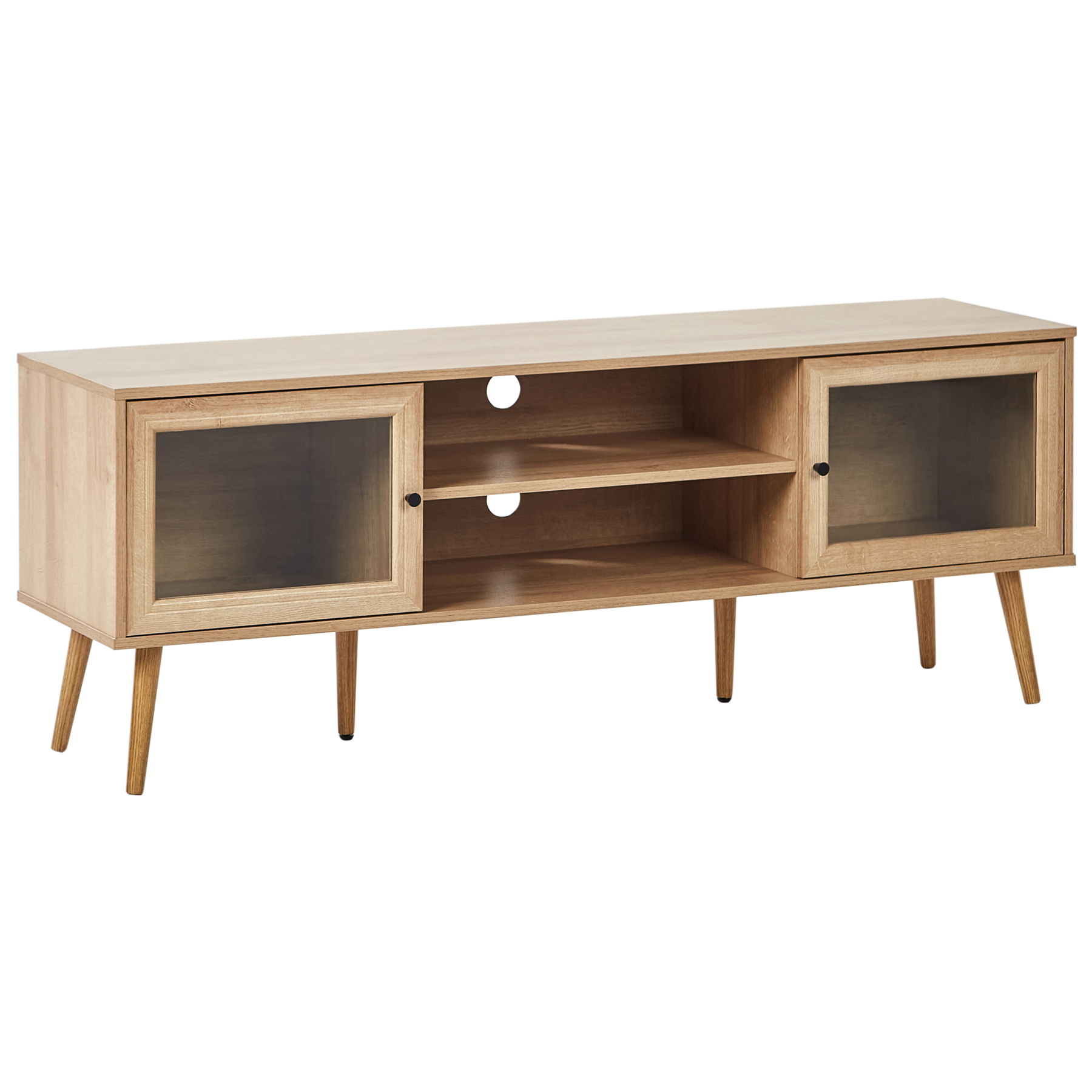 Beliani - ALBANY - TV-meubel - Lichthout - Vezelplaat