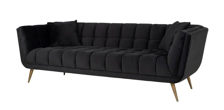 Bankstel 210585 Antraciet Velvet Huxley B230 x D91 x H75 cm