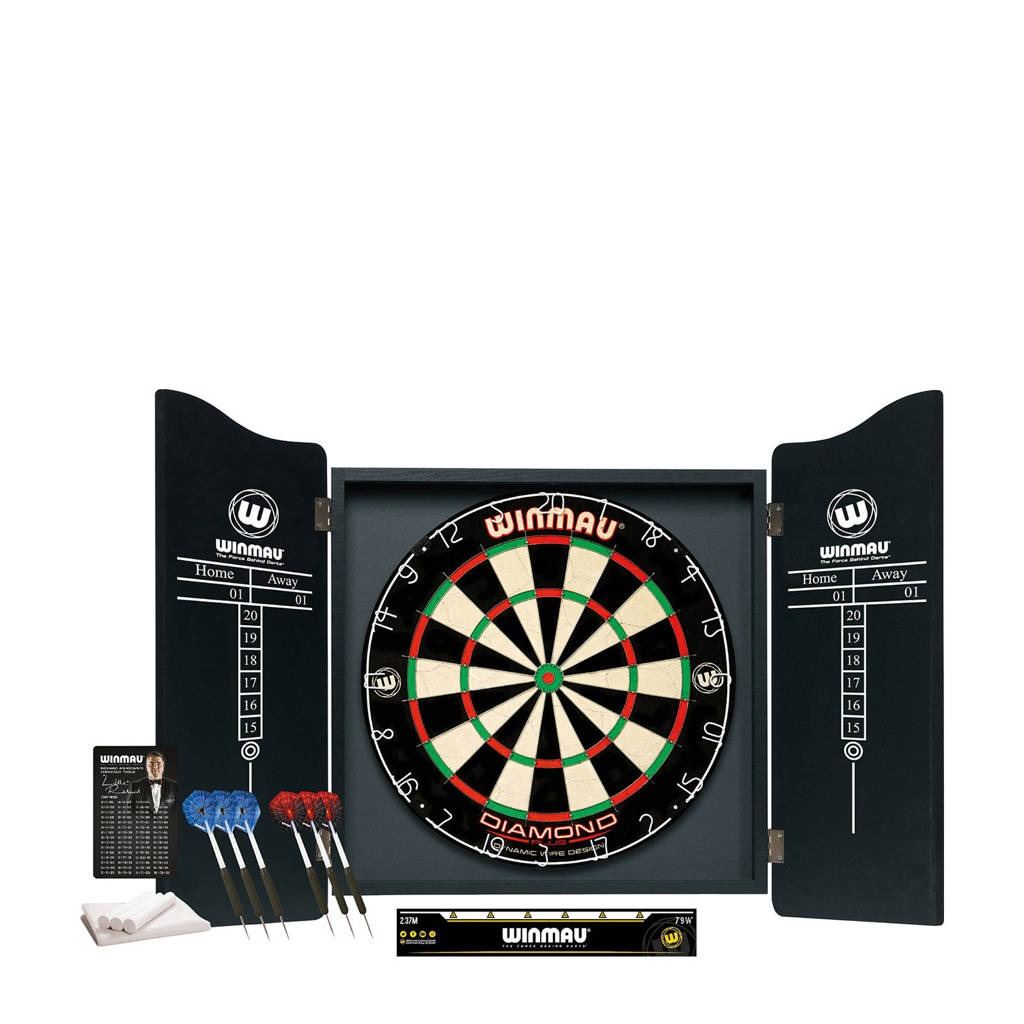 Pro Diamond Dartset - kabinet, dartbord en 2 dartpijlen