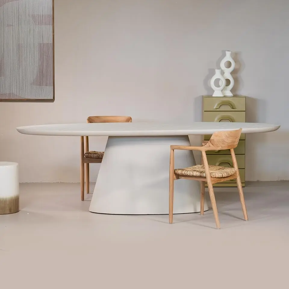 Eettafel Ovaal 300cm - Beige Eco Composiet - Cleo