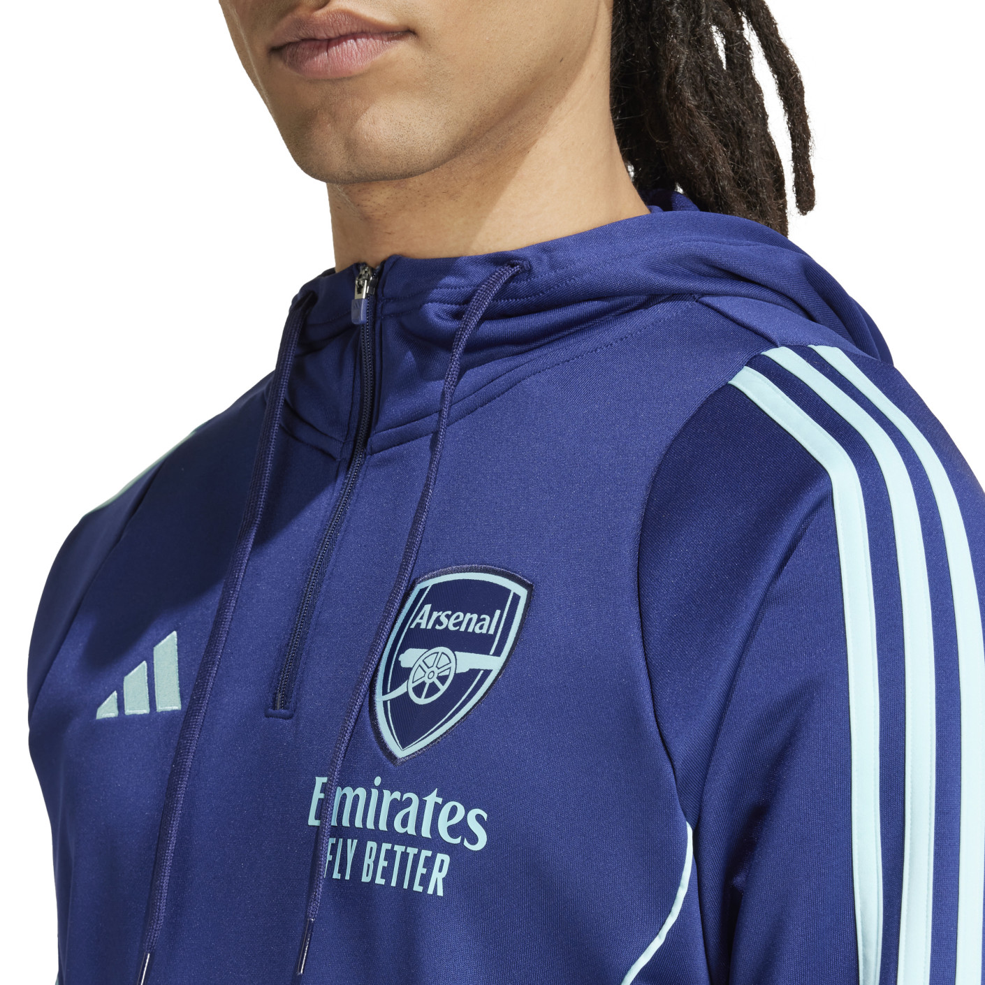Adidas Arsenal Track Hoodie 2024-2025 Donkerblauw Lichtblauw
