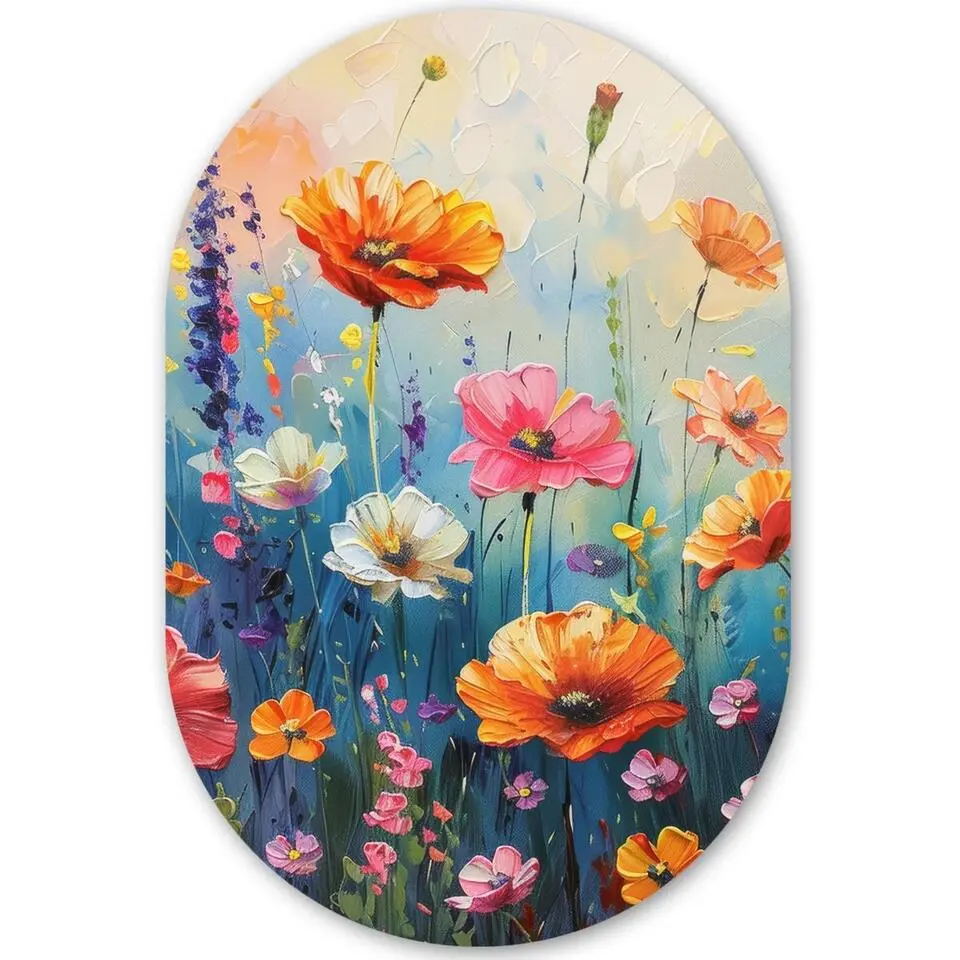 MuchoWow Wand decoratie 80x120cm Bloemen Natuur Waterverf