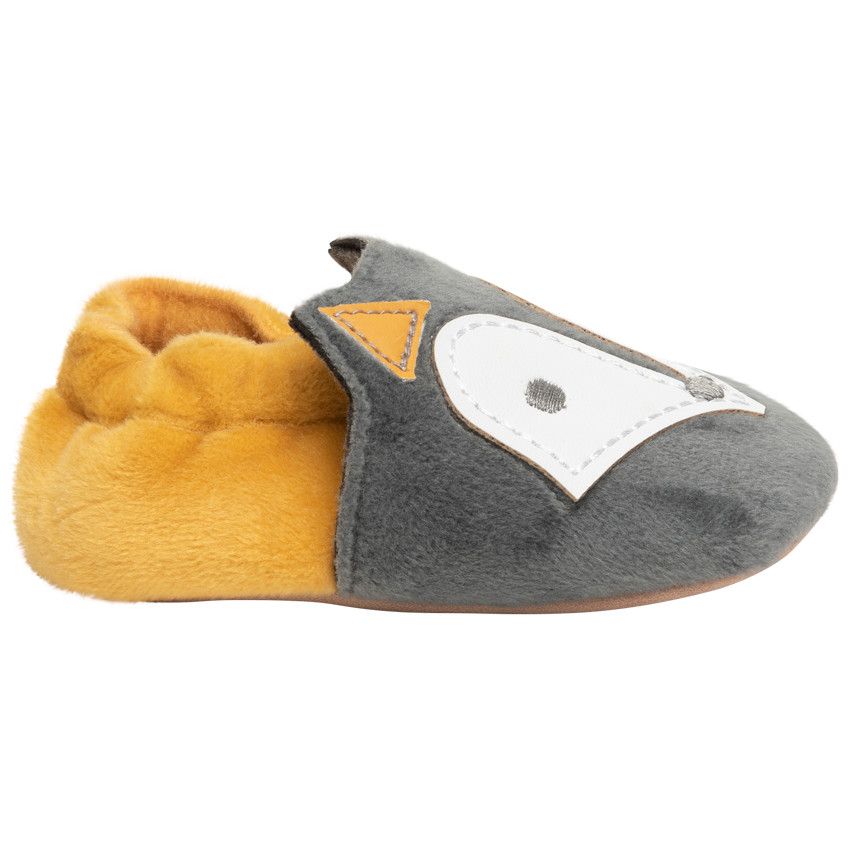 Chaussons pour bébé garçons motif renard - Gris foncé