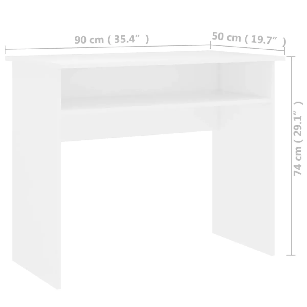 Bureau informatique helloshop26 - Blanc 90x50x74 cm