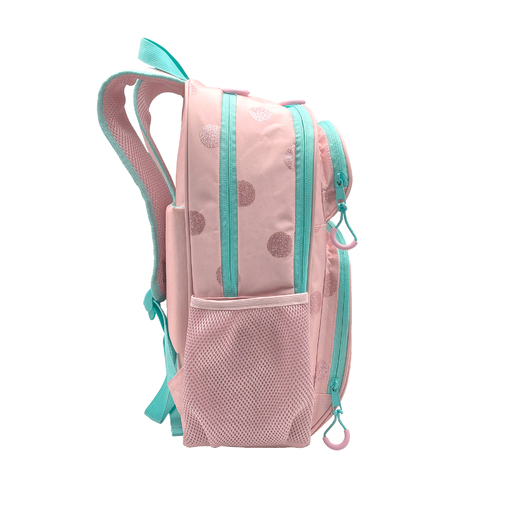 Mochila escolar Blin-blin Dots para o Ensino Fundamental com Compartimento Duplo e Acessório em Formato de Cone