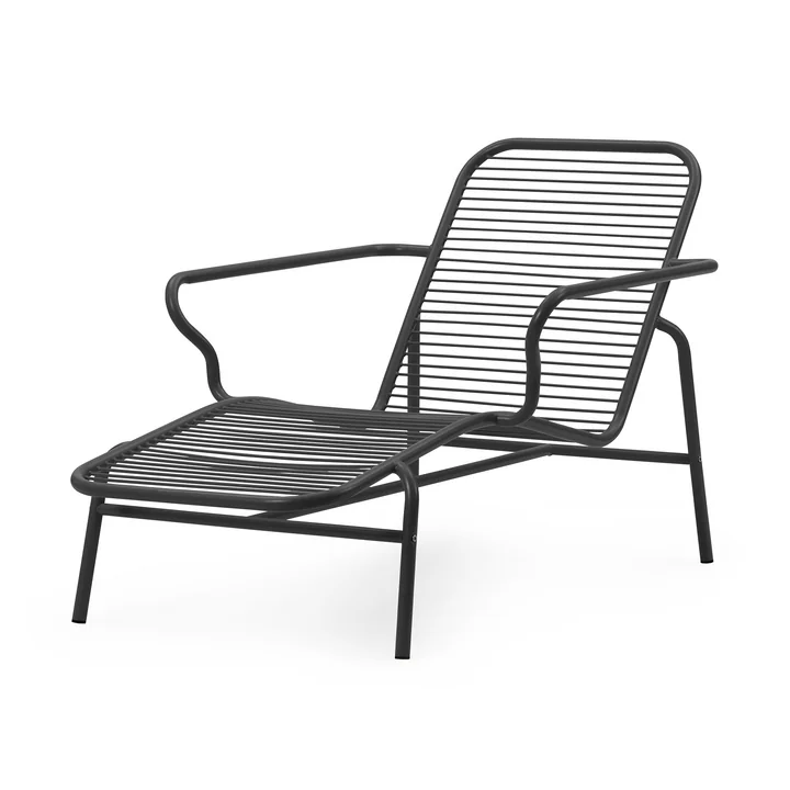 Normann Copenhagen - Vig Outdoor Liegestuhl, schwarz