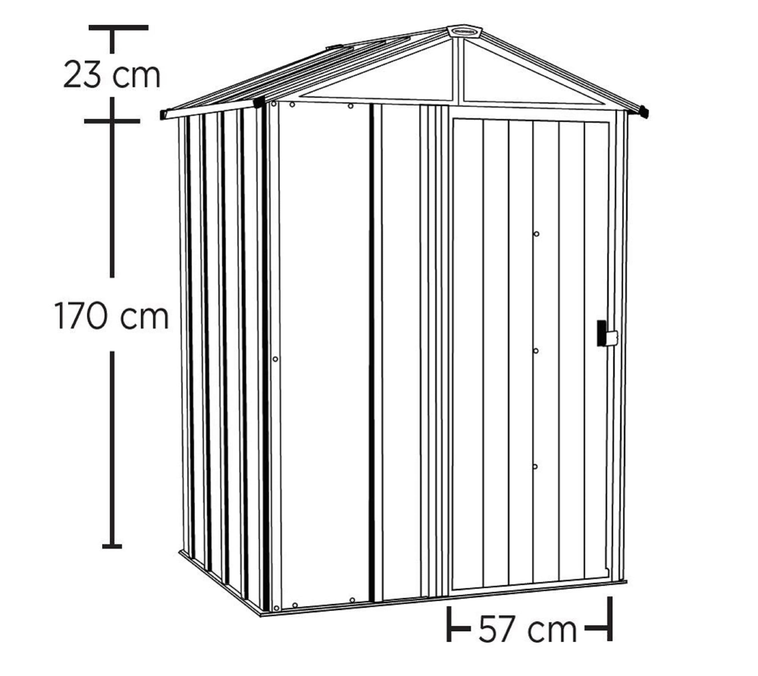Spacemaker Metall Gerätehaus Woodlake 5x4 holzoptik 151x122x198 cm