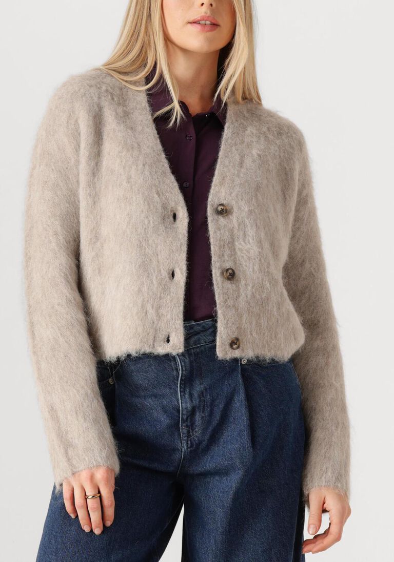 beige second female vest karla knit cardigan