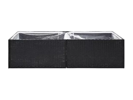 Jardinière bac lit surélevé résine noire 157 x 80 x 40 cm 02_0037451