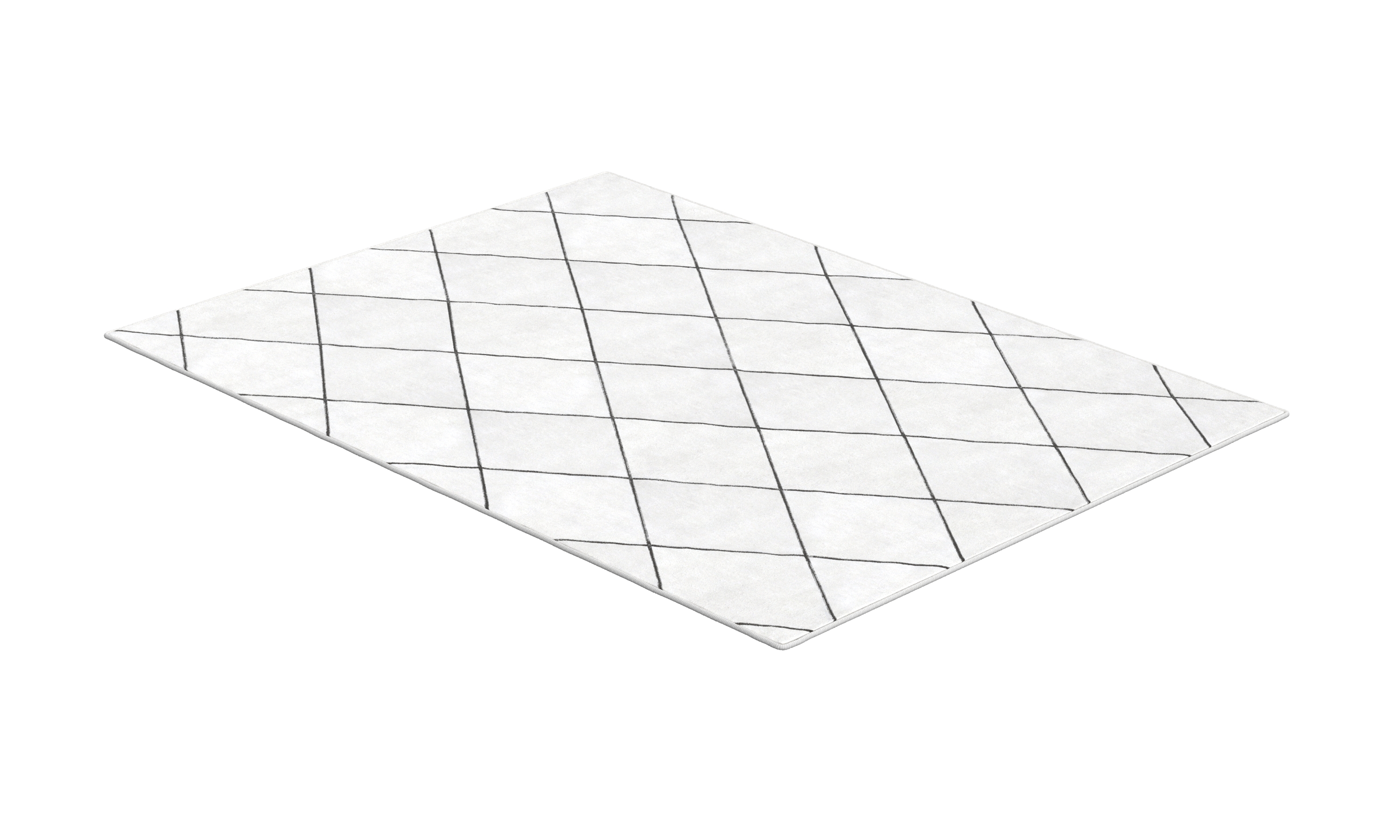 Hochflor Teppich EVE 160 x 220 cm beige/schwarz